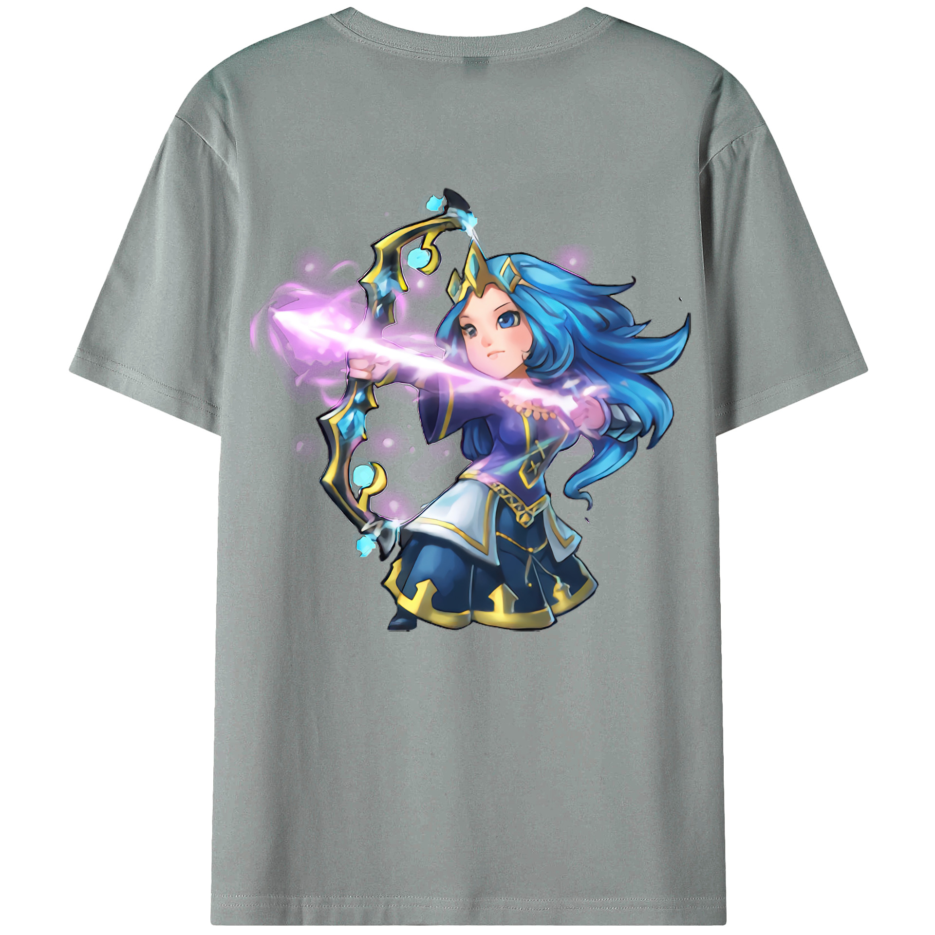 （画像用） リーグ・オブ・レジェンド League of Legends LOL 綿100％ メンズ半袖Tシャツ（バックプリント） 通気性